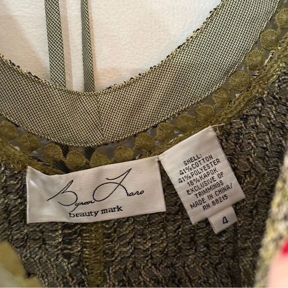 Byron Lars Green Knit Fringe Top with Buttons at Chest Size 4 - Picture 6 of 14
